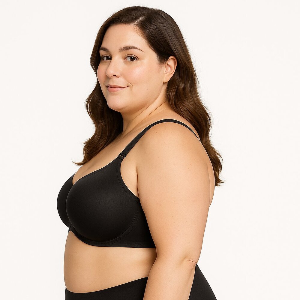 Cacique Lane Bryant Women Bra Smooth Balconette Underwire Plus Size 46F Black - Picture 6 of 9
